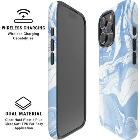 Blue Marbling iPhone 16 Pro Magsafe Impact Case